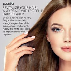 PURA D'OR Rosehip Seed Oil on the face for gentle hydration and glow.
