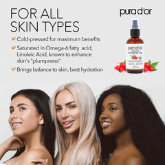 PURA D'OR Rosehip Seed Oil provides skin hydration for daily care.