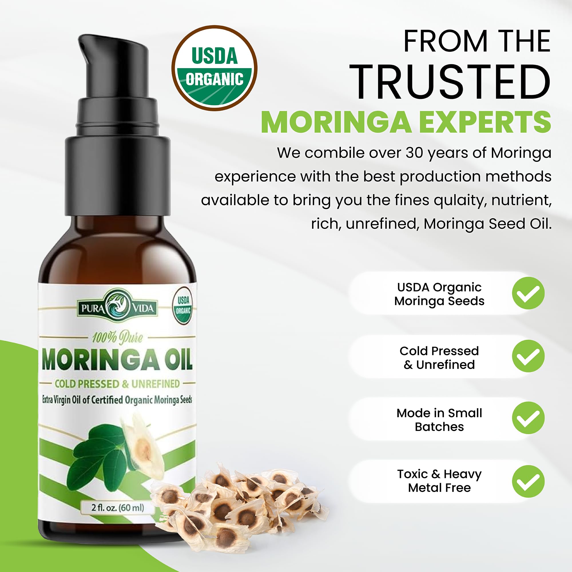 PURA VIDA MORINGA OIL hair-treatment illustrates nourishing shine and frizz control
