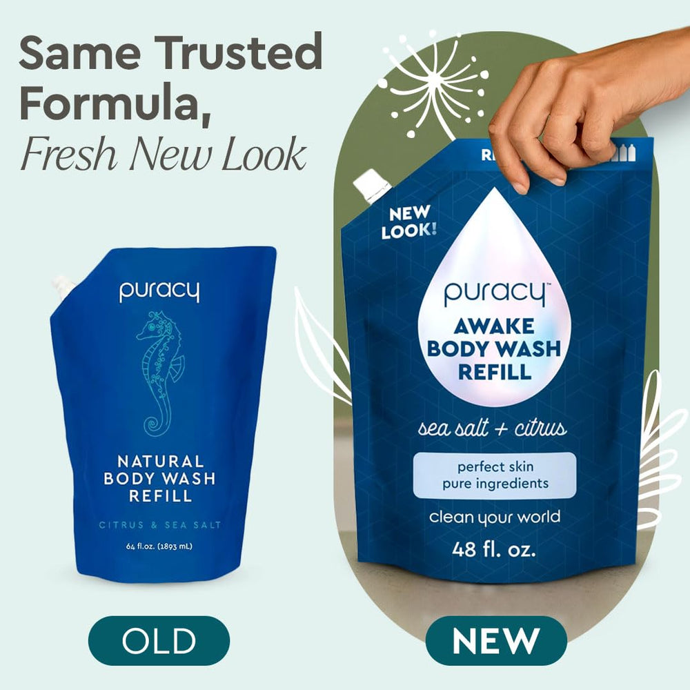 Puracy body wash refill foam lather demonstrates gentle cleansing ideal for sensitive skin.