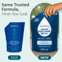 Puracy body wash refill foam lather demonstrates gentle cleansing ideal for sensitive skin.