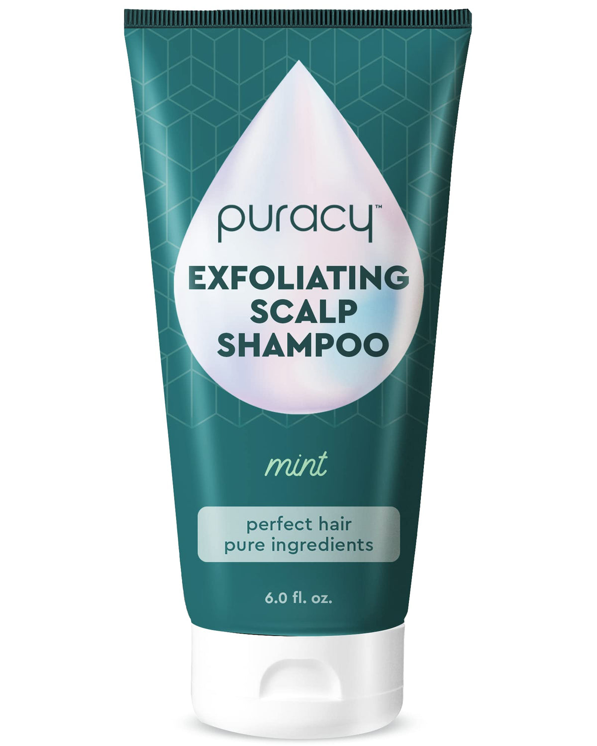 Puracy Scalp Scrub bottle front for refreshing cleanse with minty freshness.