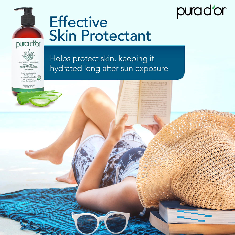 PURA D'OR Aloe Vera Gel rich in vitamins C and E for firm skin
