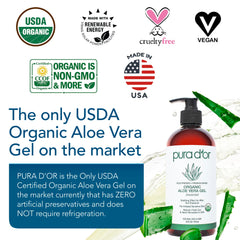 PURA D'OR Aloe Vera Gel on skin for moisturized, healthier-looking skin