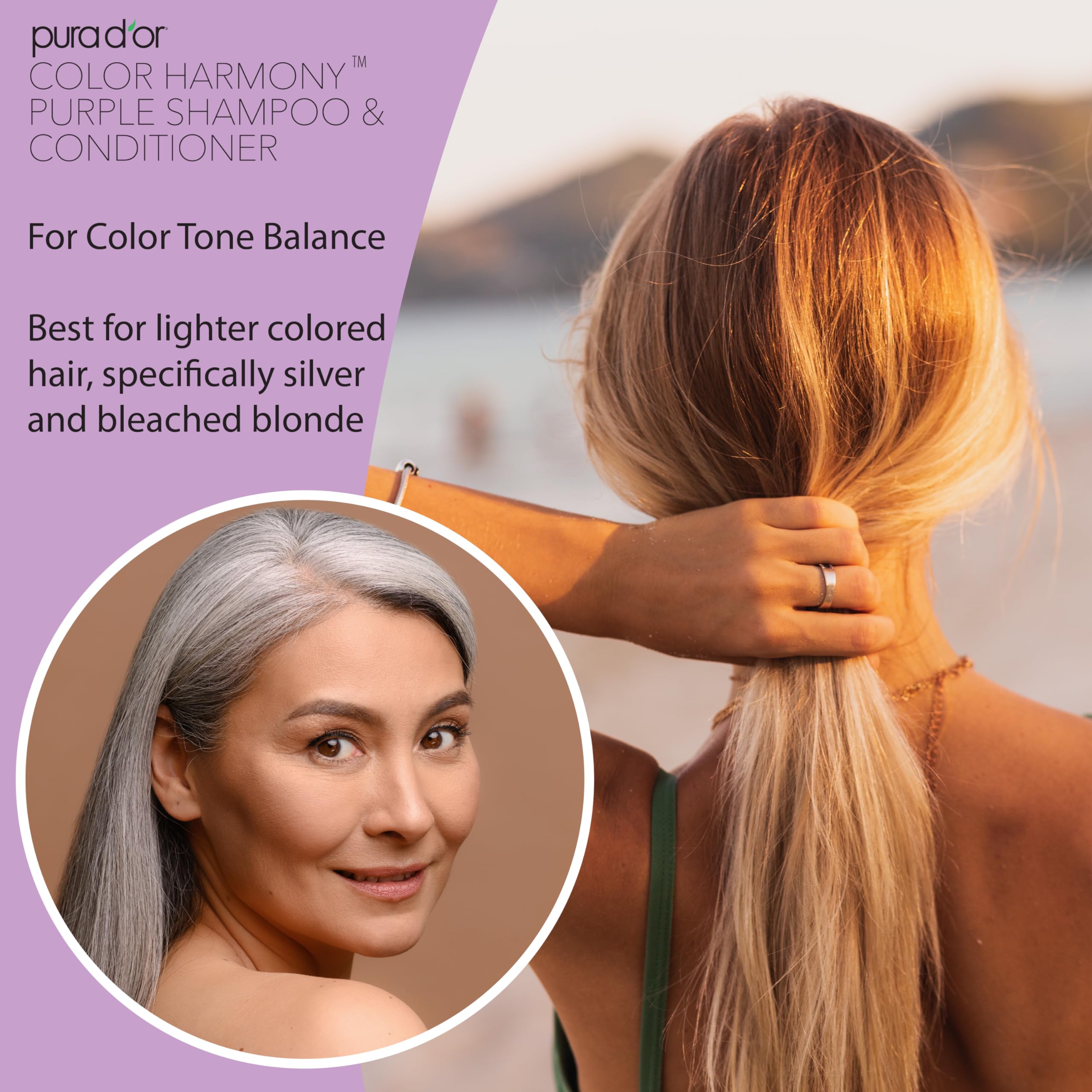 PURA D'OR shampoo-conditioner pair on shelf emphasizes value and routine