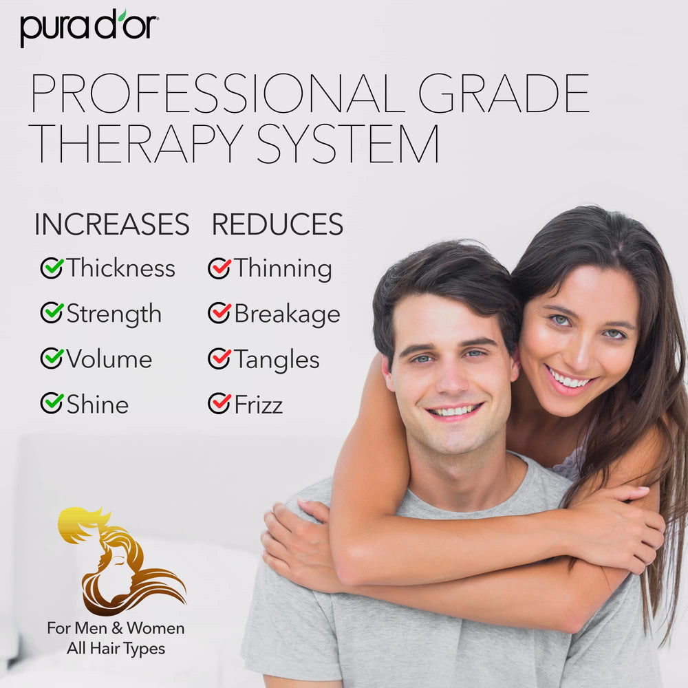 PURA D'OR sulfate-free shampoo close-up suitable for daily use.