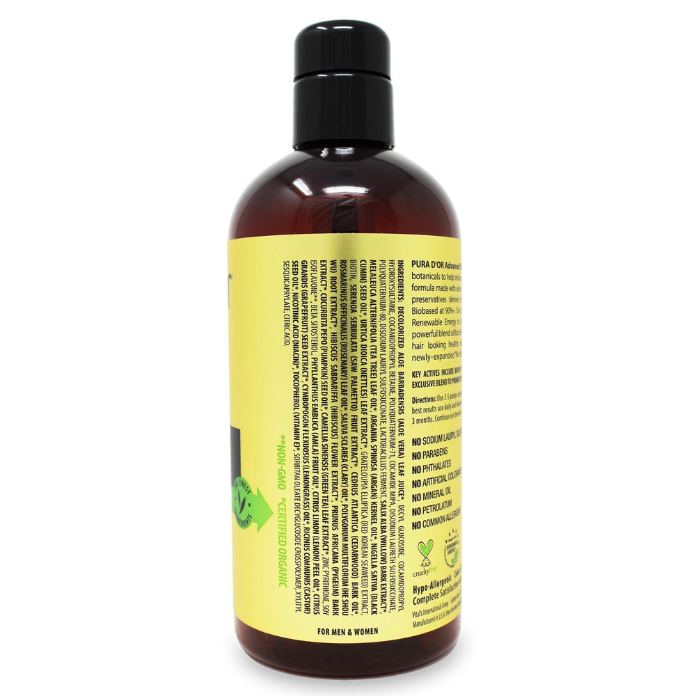 PURA D'OR argan oil drops emphasize smoothing and shine for nourished hair.