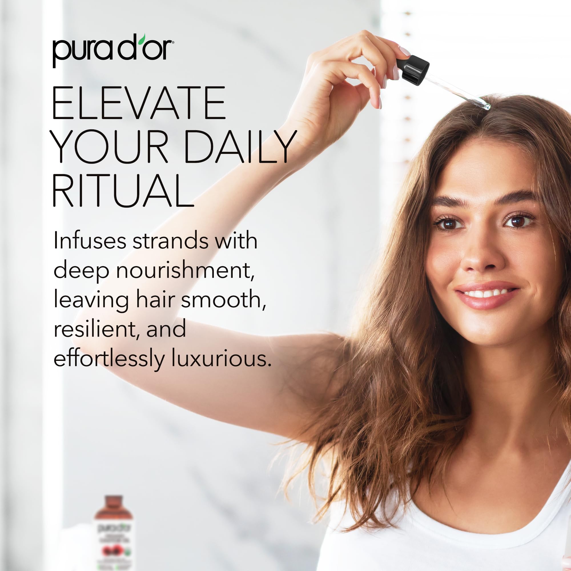 PURA D'OR Castor Oil used on skin for smooth, radiant glow