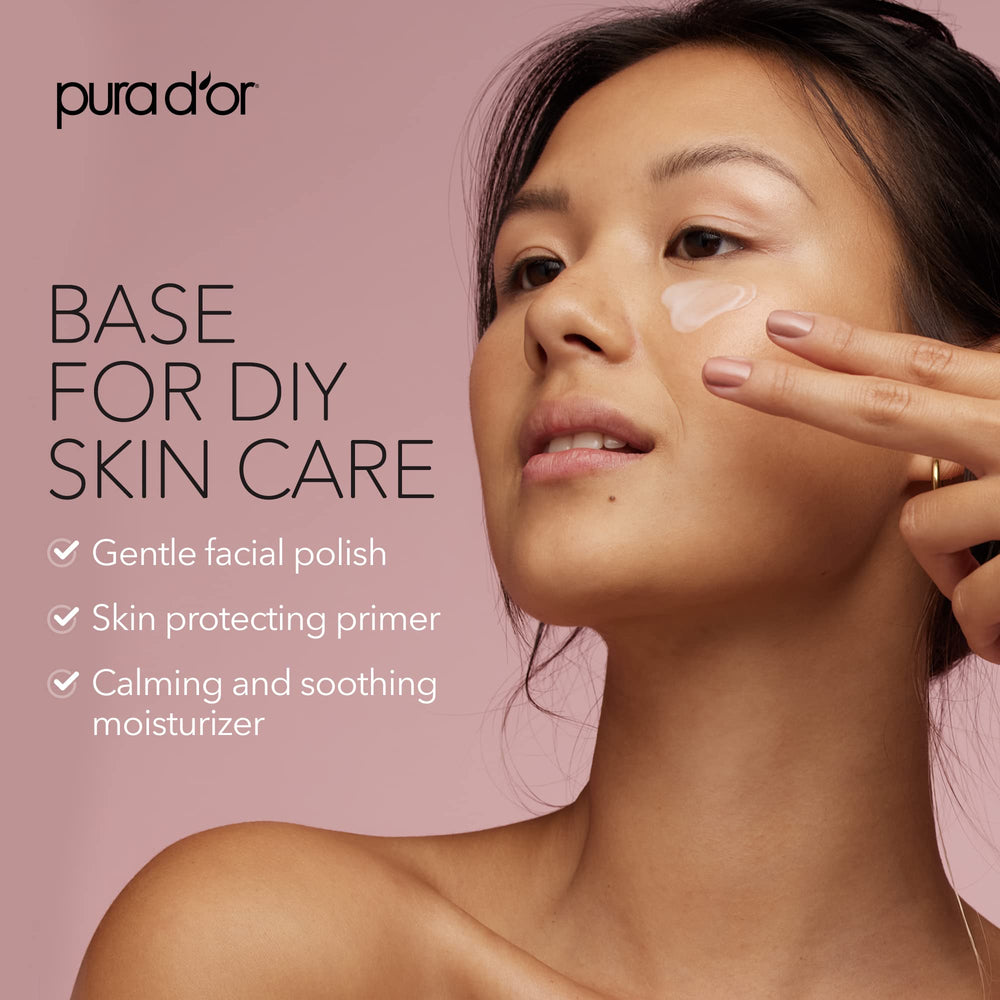 PURA D'OR Sweet Almond Oil under-eye use suggested for glow.