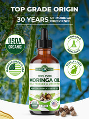 PURA VIDA MORINGA oil dropper pour reveals silky texture for fast absorption