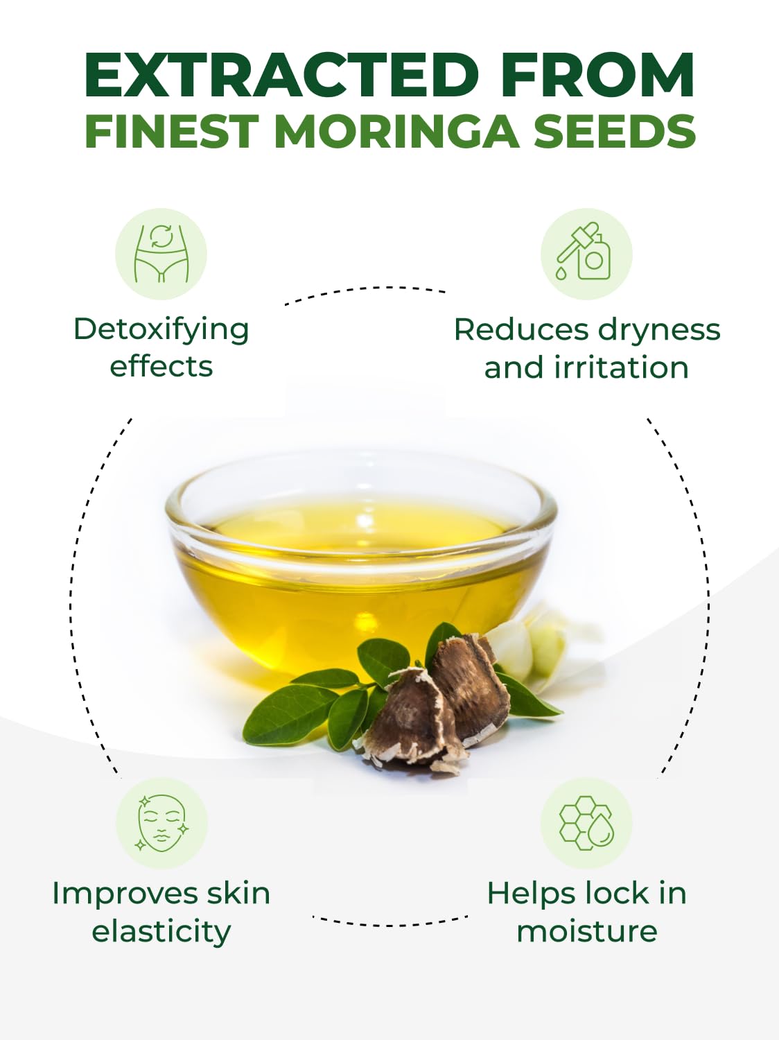 PURA VIDA MORINGA oil texture shows light non-greasy finish for daily use