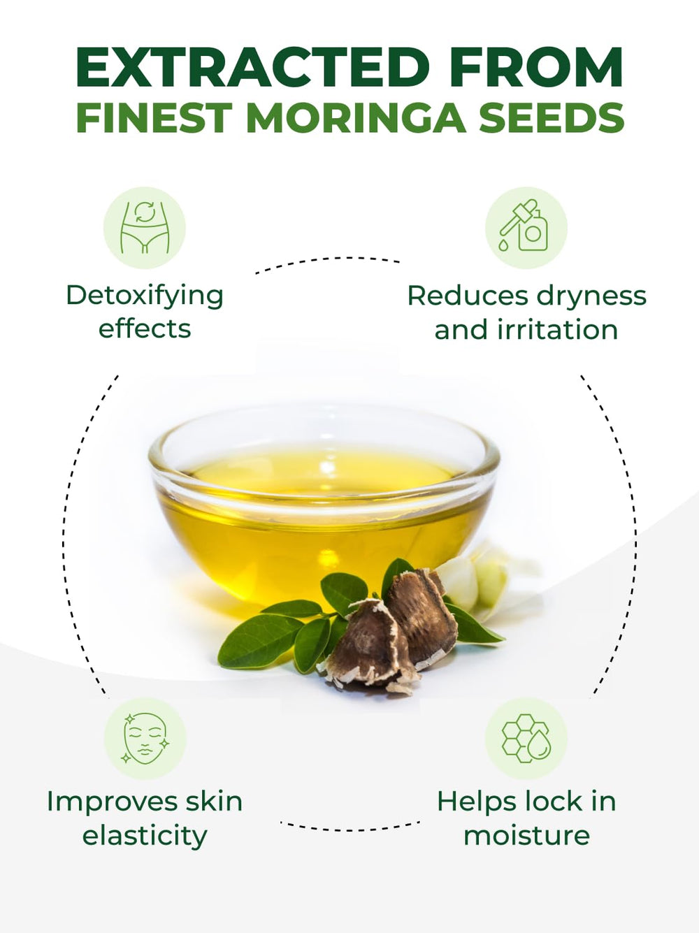 PURA VIDA MORINGA oil texture shows light non-greasy finish for daily use