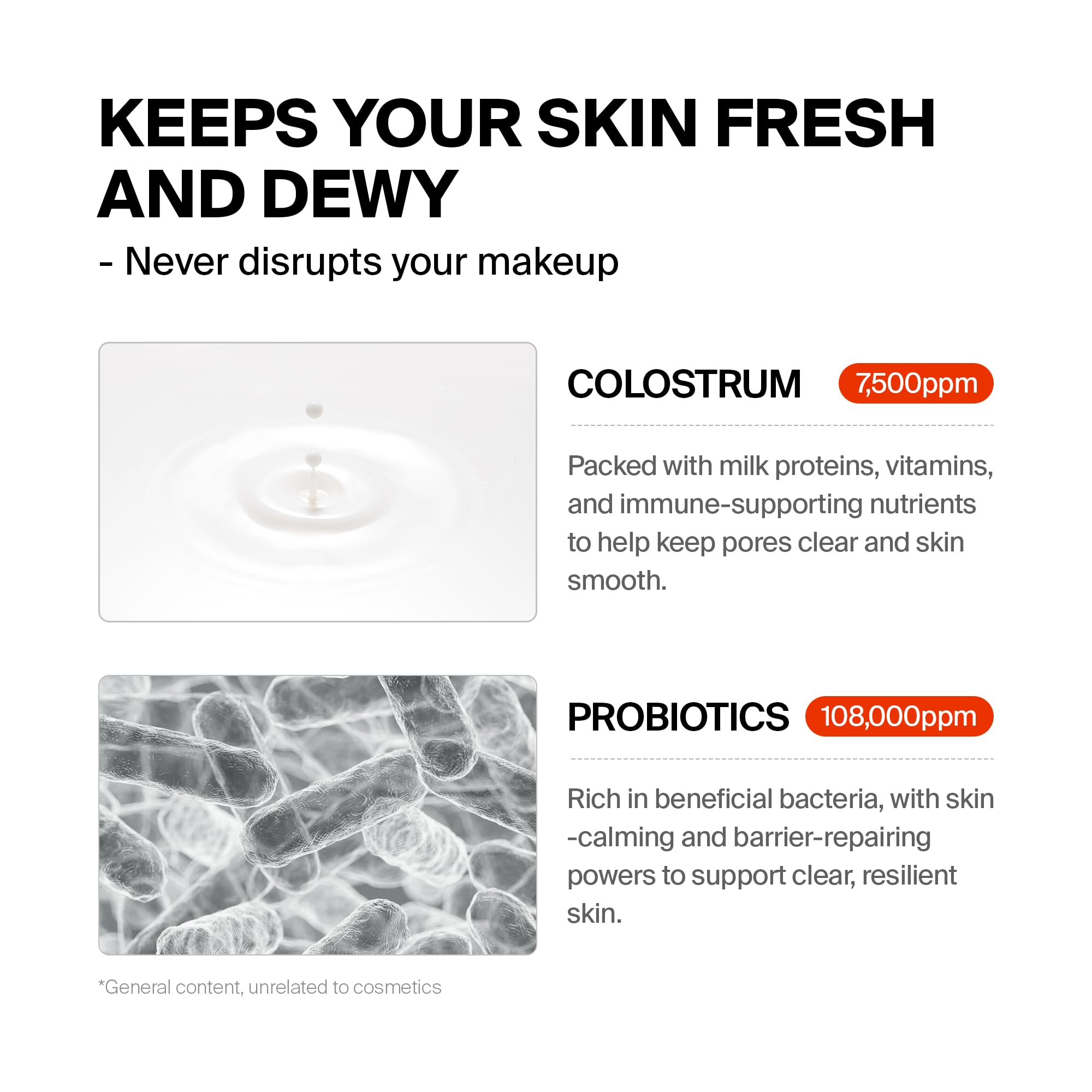 Purcell 24/7 Colostrum Ampoule Mist on skin glow highlights dewy, glass-skin vibes.