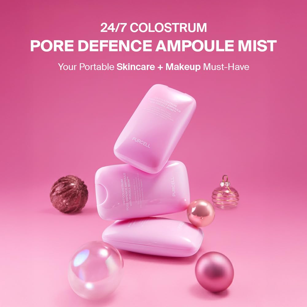 Purcell 24/7 Colostrum Ampoule Mist spray action primes makeup and refreshes the complexion.