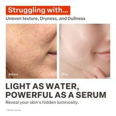 PurCELL L-Glutathione Toner application swipe demonstrates gentle pre-skincare prep