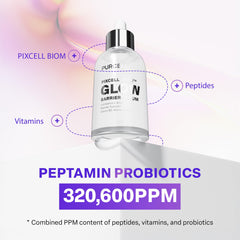 PURCELL Pixcell Biom Glow Barrier Serum drop on hand demonstrates hydration.