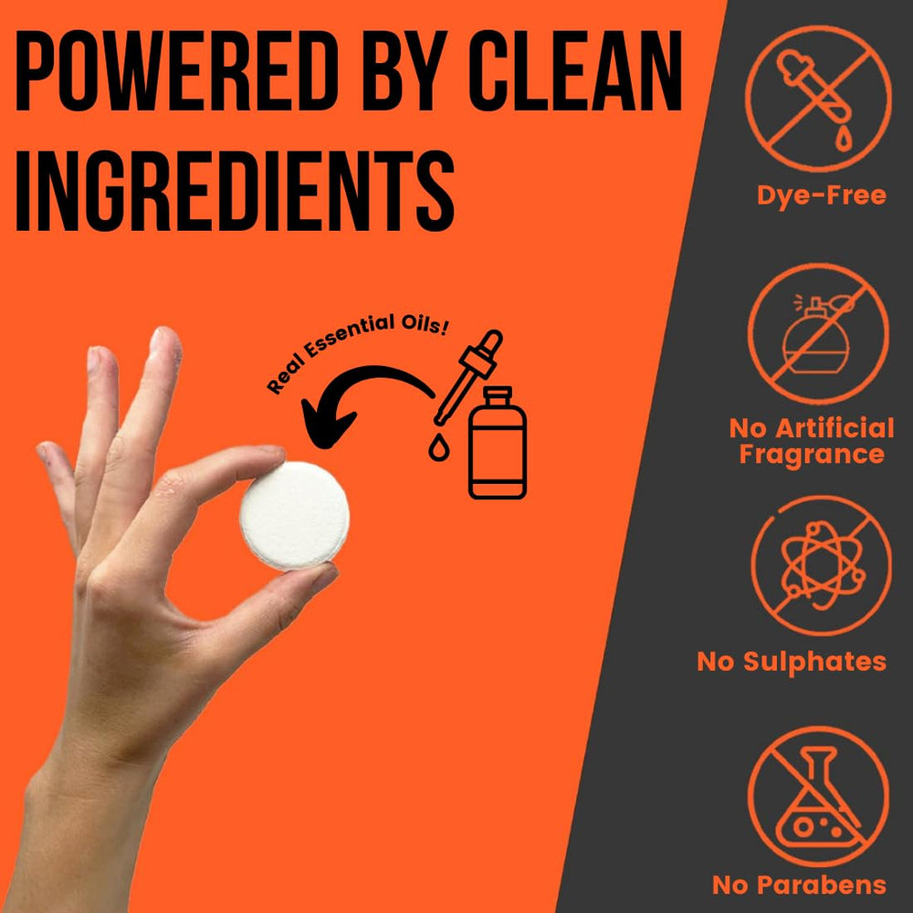 Pure Athlete energizing shower steamer mint-menthol cooling vapor for an energized shower experience.