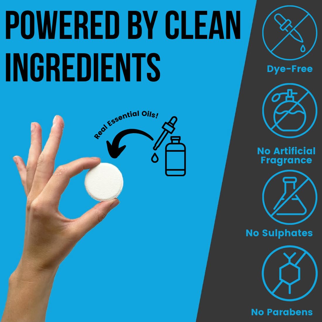 Pure Athlete peppermint shower steamer dissolving in water delivers long-lasting aromatherapy.
