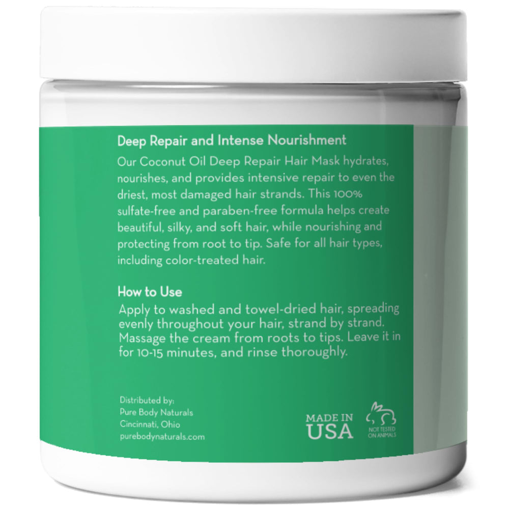 Pure Body Naturals Coconut Oil Hair Mask color-treated hair — supports color-maintenance and softness.