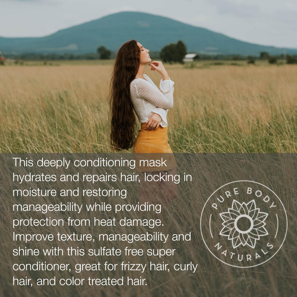 Pure Body Naturals Coconut Oil Hair Mask swatch — creamy conditioning for smooth results.