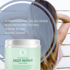 Pure Body Naturals Coconut Oil Hair Mask texture — rich formula for hair repair and shine.