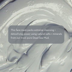 Pure Body Naturals Dead Sea Mud Mask texture scoop shows detoxifying minerals.