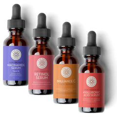 Pure Body Naturals hyaluronic acid serum bottle pour promotes deep hydration and smooth skin.