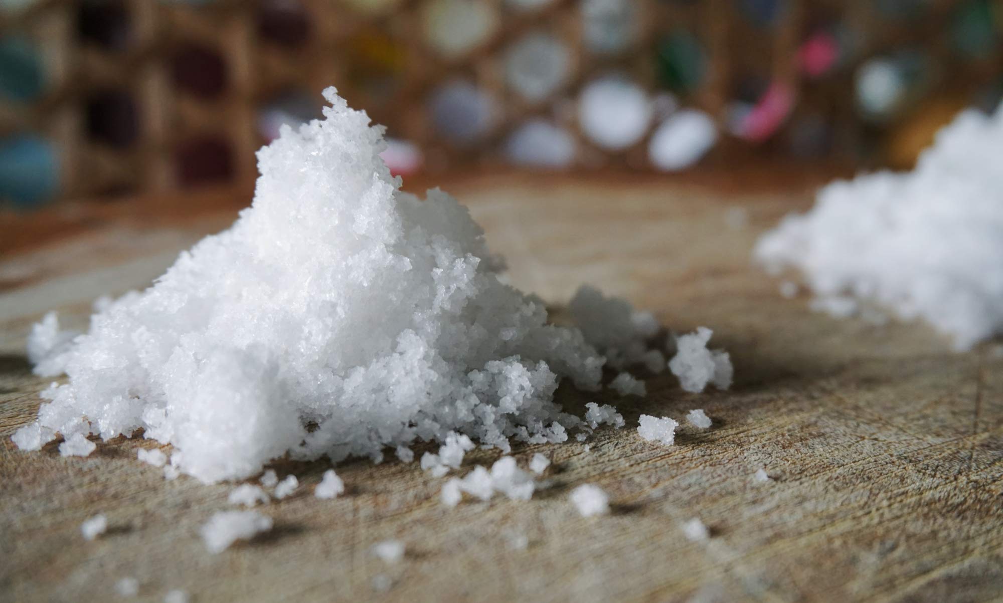 Pure Body Naturals Sitz Bath Salt dissolving in water demonstrates epsom salt-based muscle relief.