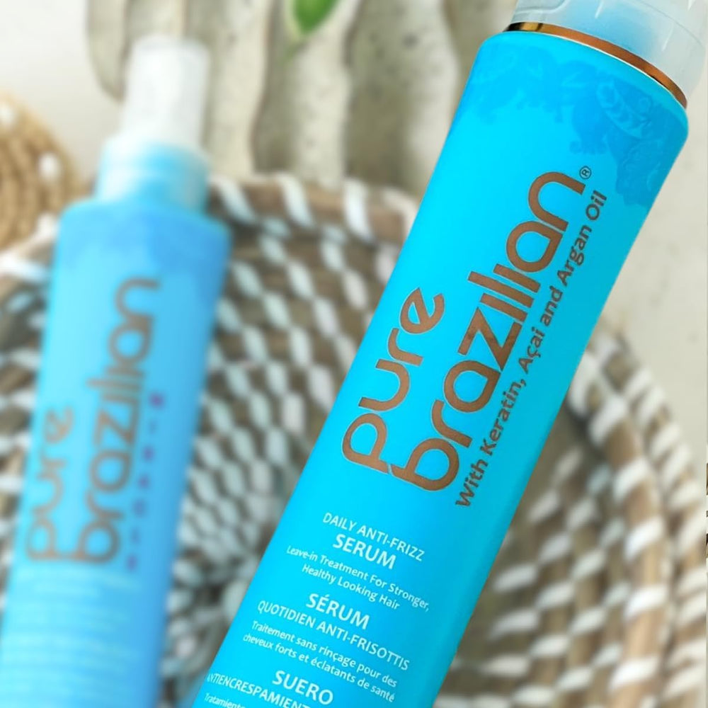 Pure Brazilian serum provides UVA/UVB protection for color-treated styling.