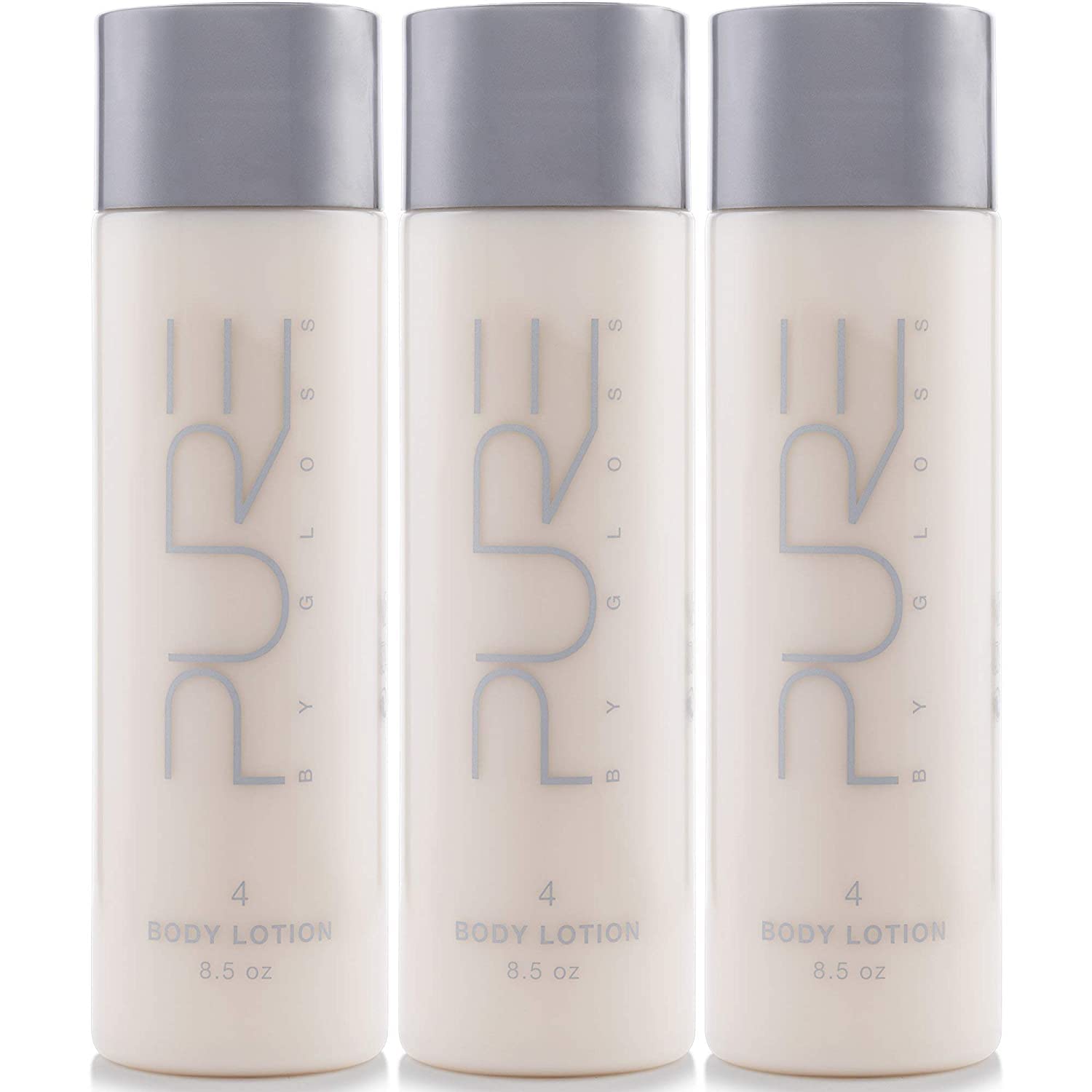 Pure By Gloss body lotion bottle with fresh lemon scent for daily hydration