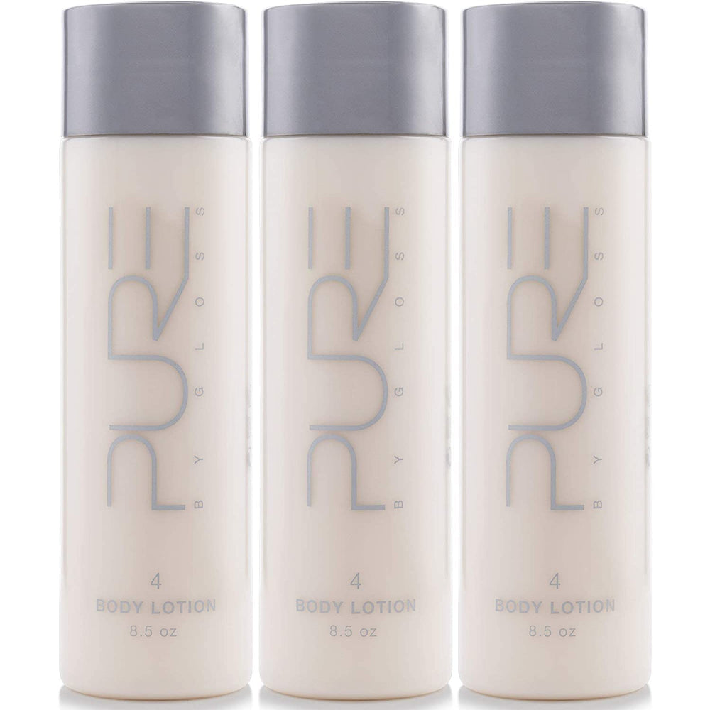Pure By Gloss body lotion bottle with fresh lemon scent for daily hydration
