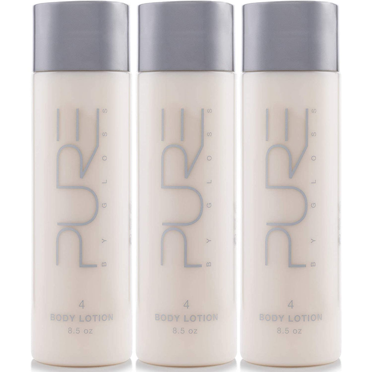 Pure By Gloss body lotion bottle with fresh lemon scent for daily hydration