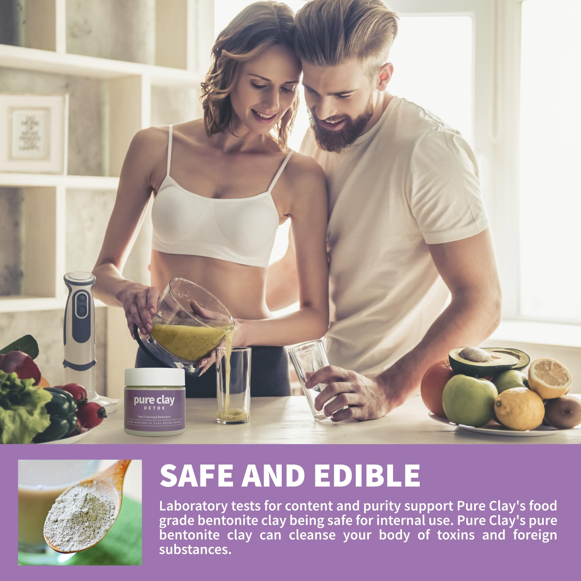Pure Clay face mask application demonstrating at-home skincare and gentle cleansing.