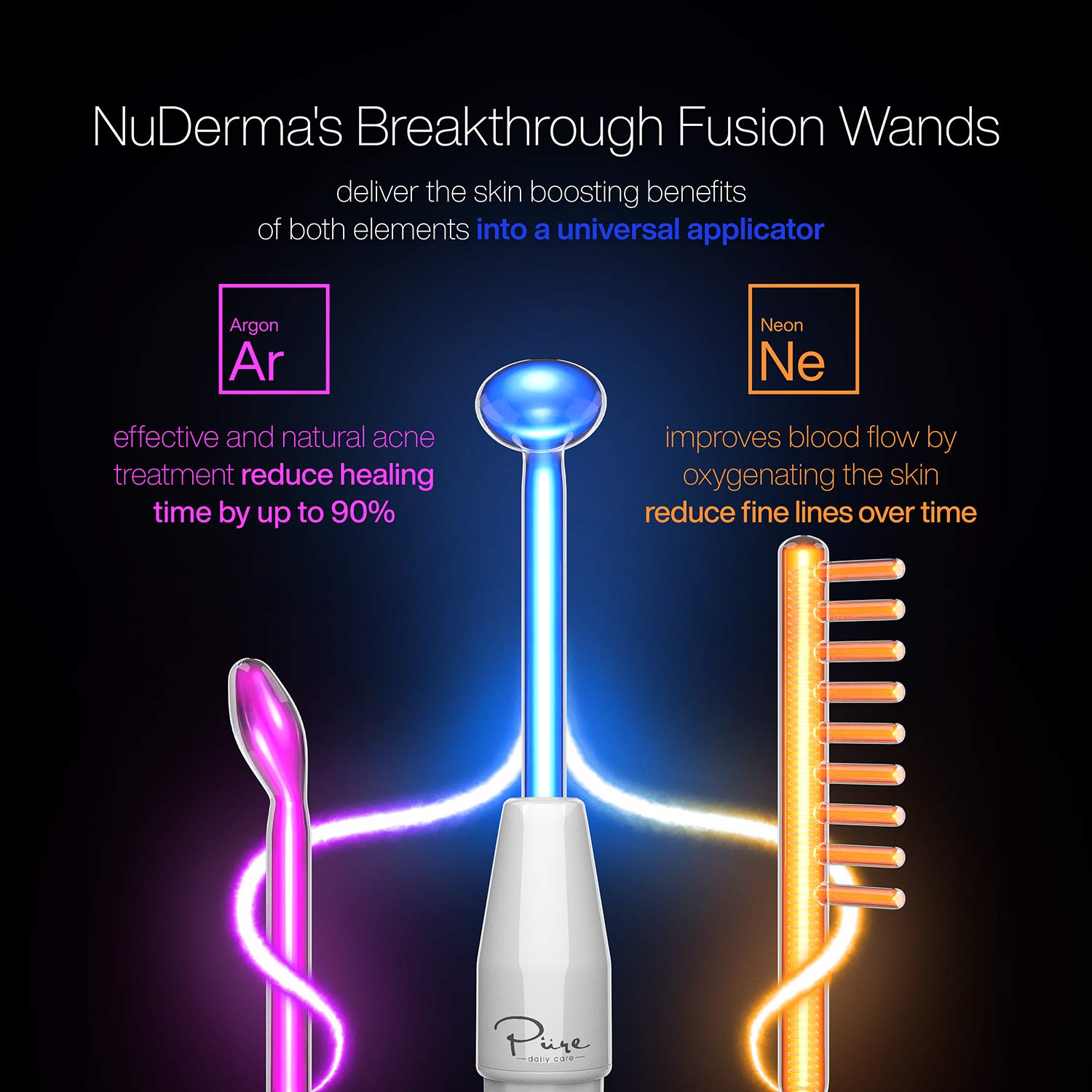 Pure Daily Care Fusion Mushroom Wand covers larger surfaces for efficient sessions.