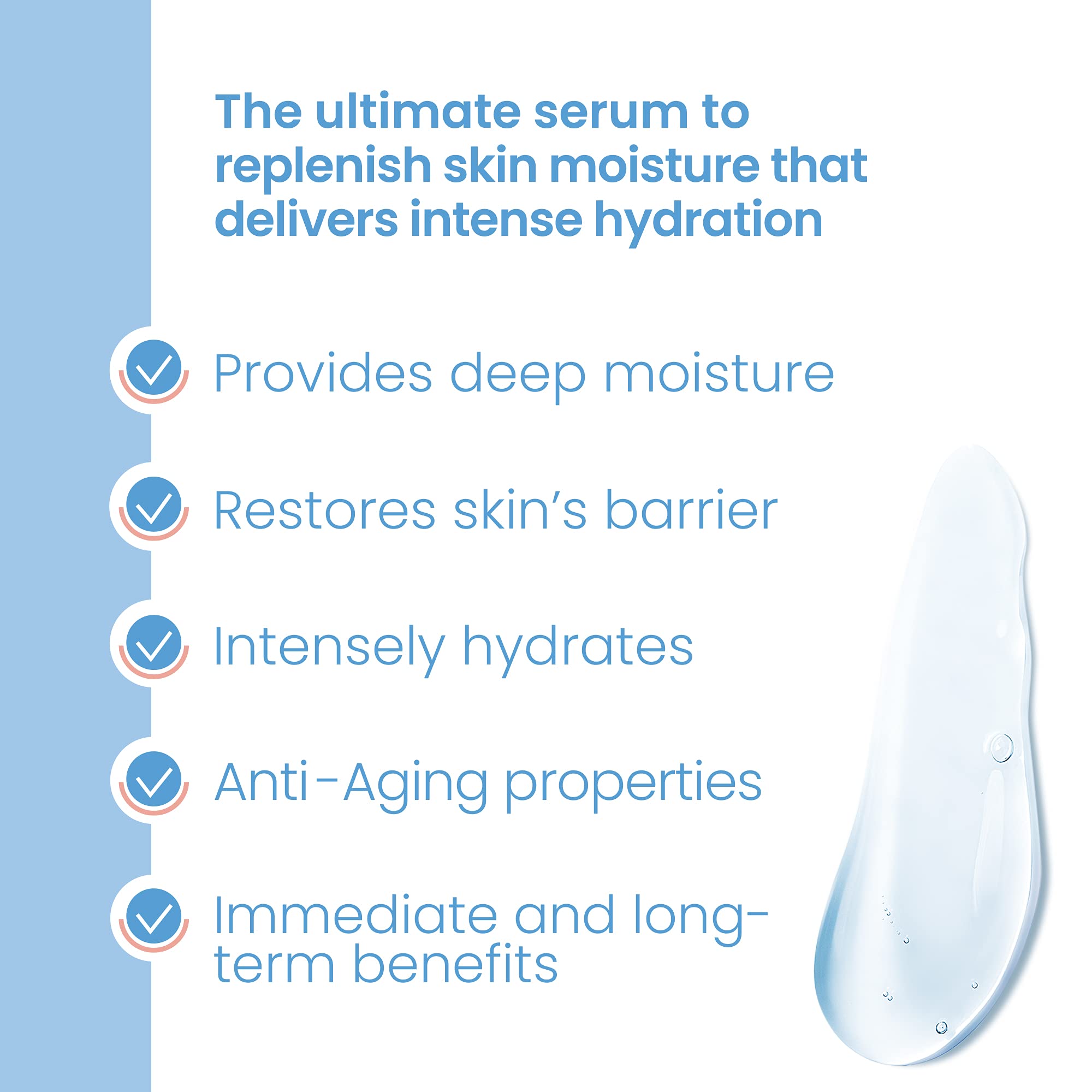Pure Daily Care Hyaluronic Serum texture on skin for a hydrated feel