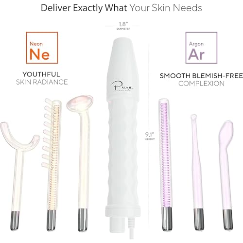 Pure Daily Care NuDerma Argon rod wand with Tungsten smooths larger areas with energy.