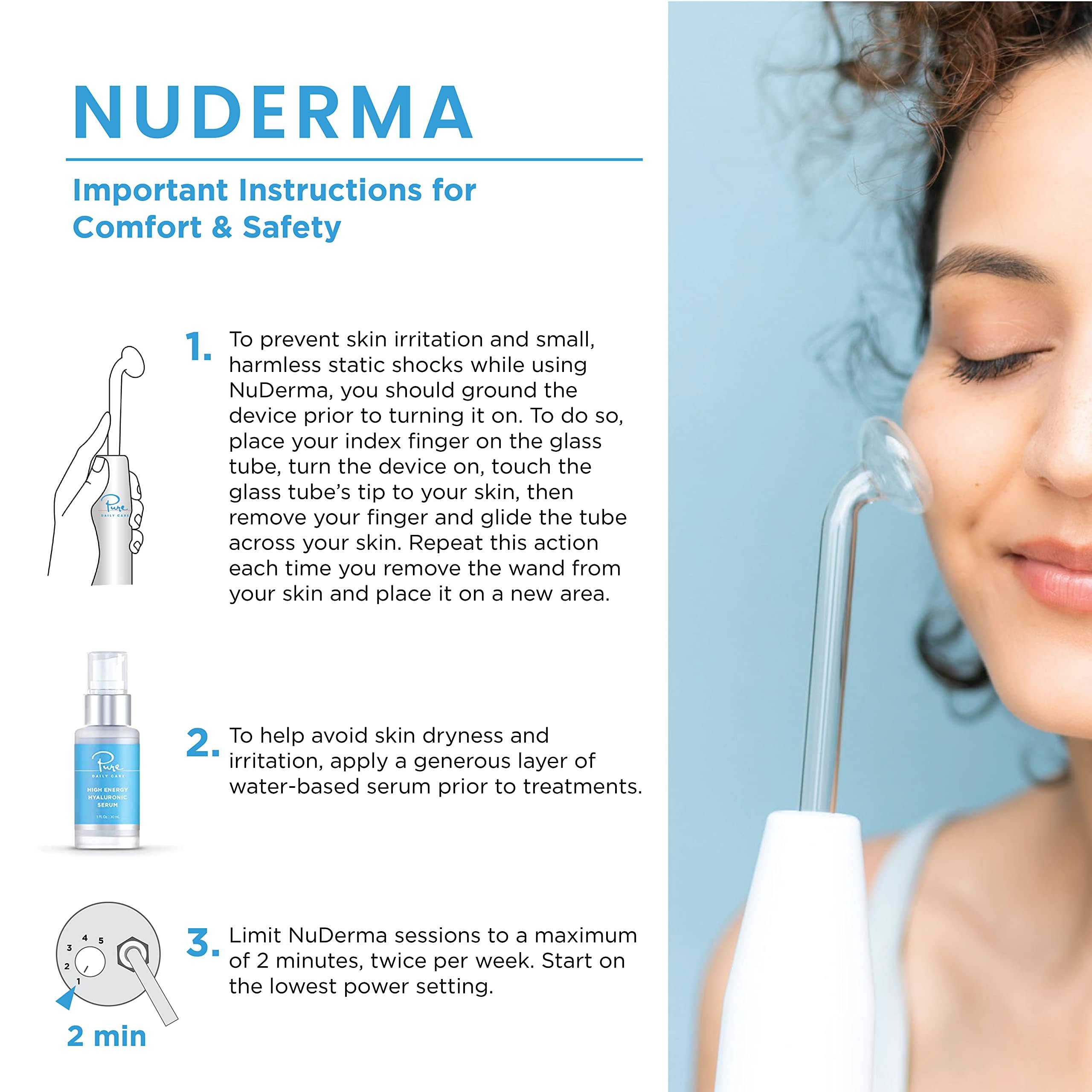 Pure Daily Care NuDerma fusion bent wand for delicate contours and rejuvenation