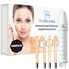 Pure Daily Care NuDerma handheld device closeup for at home anti aging sessions