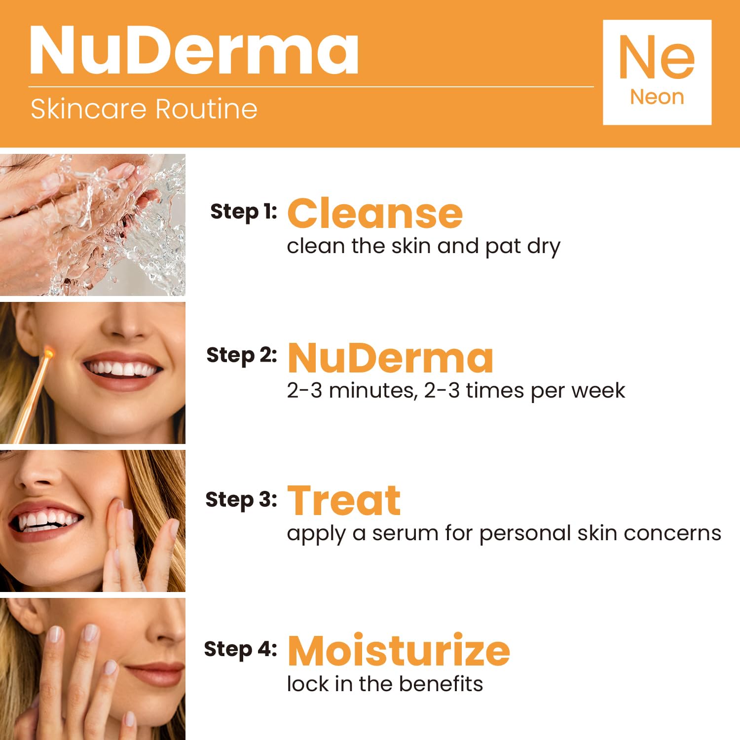 Pure Daily Care NuDerma skin care system with four neon applicators