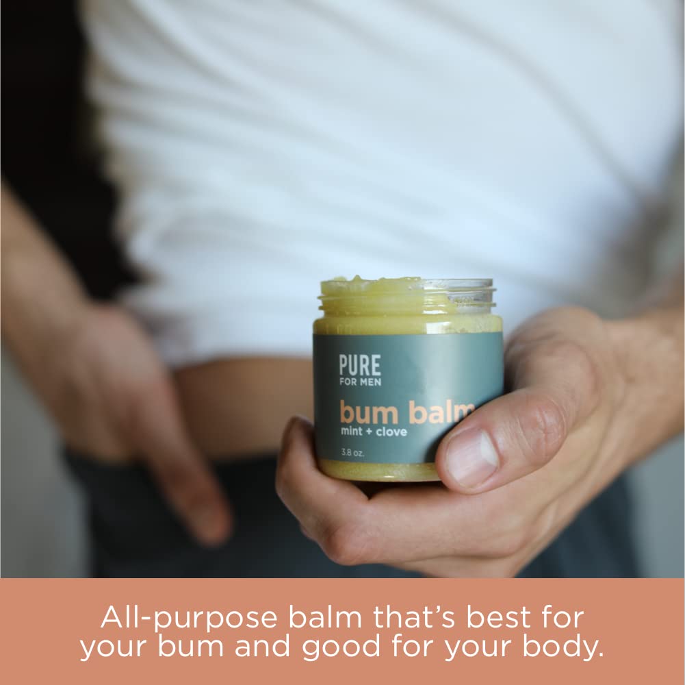 Pure for Men Bum Balm packaging open shows sustainable design
