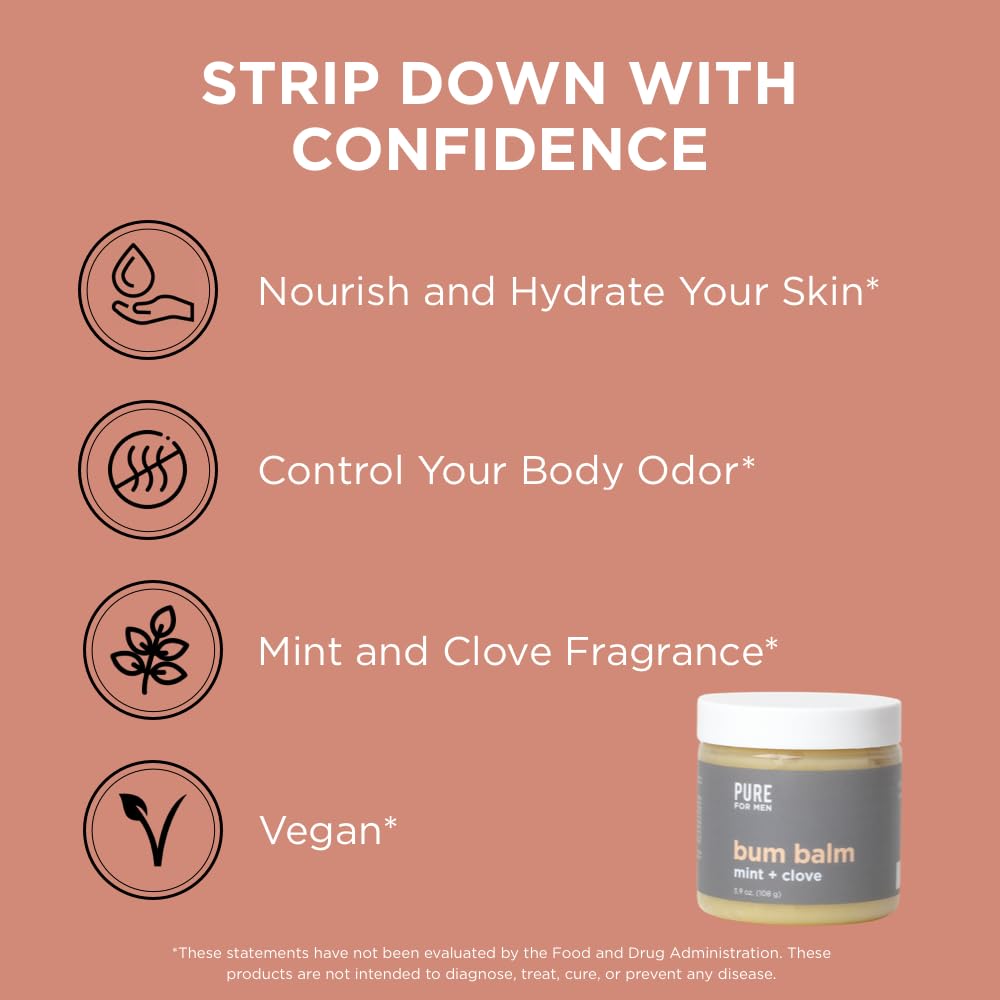Pure for Men Bum Balm raw shea butter moisturizes naturally
