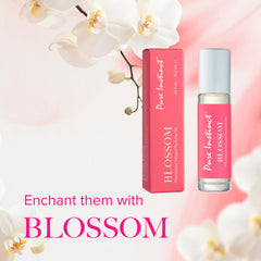 Pure Instinct BLOSSOM floral elixir bottle highlights floral notes.