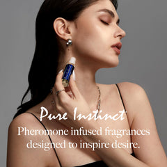 Pure Instinct Roll-On application on wrist, ideal for layering with other fragrances.