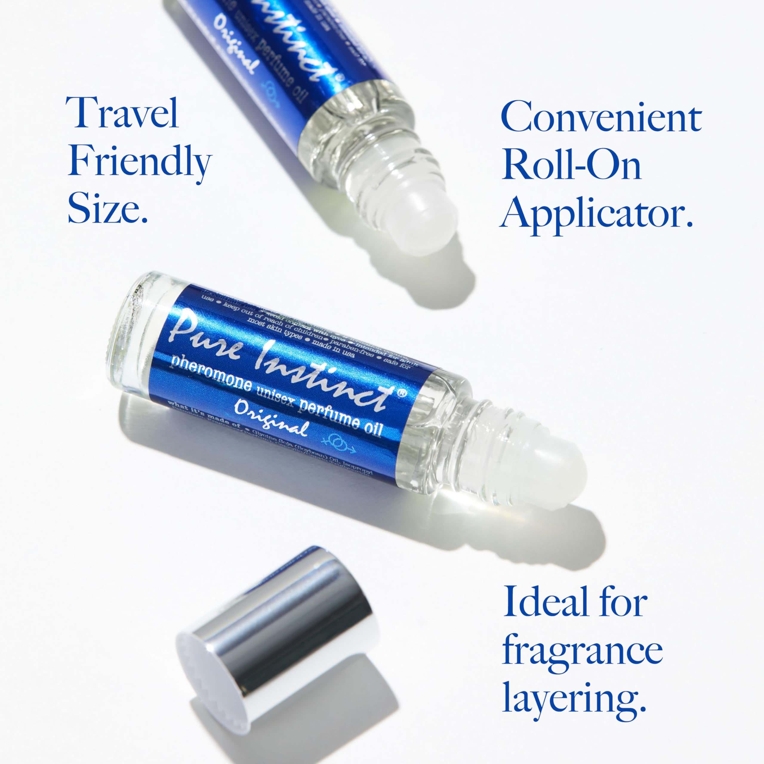 Pure Instinct Roll-On unisex bottle demonstrating universal appeal for all genders.
