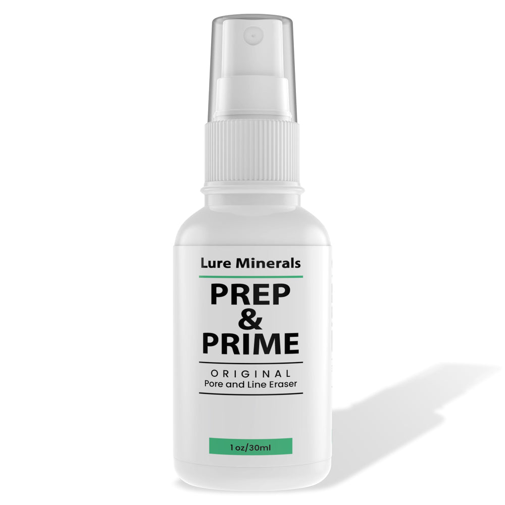 Pure Minerals foundation primer bottle shows new packaging for smooth makeup prep