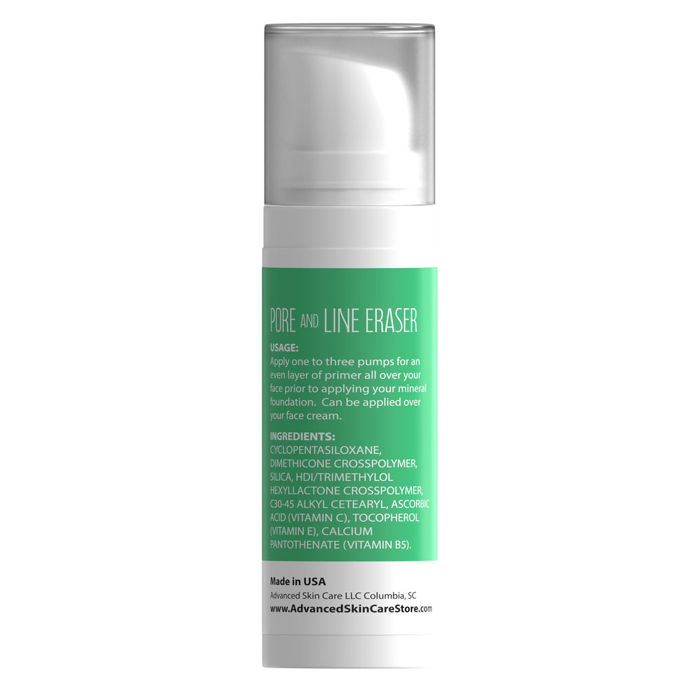 Pure Minerals foundation primer matte finish swatch emphasizes skin smoothing effect