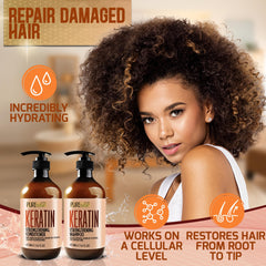 Pure Nature Lux Spa anti-frizz hair closeup demonstrates sleek, controlled curls.