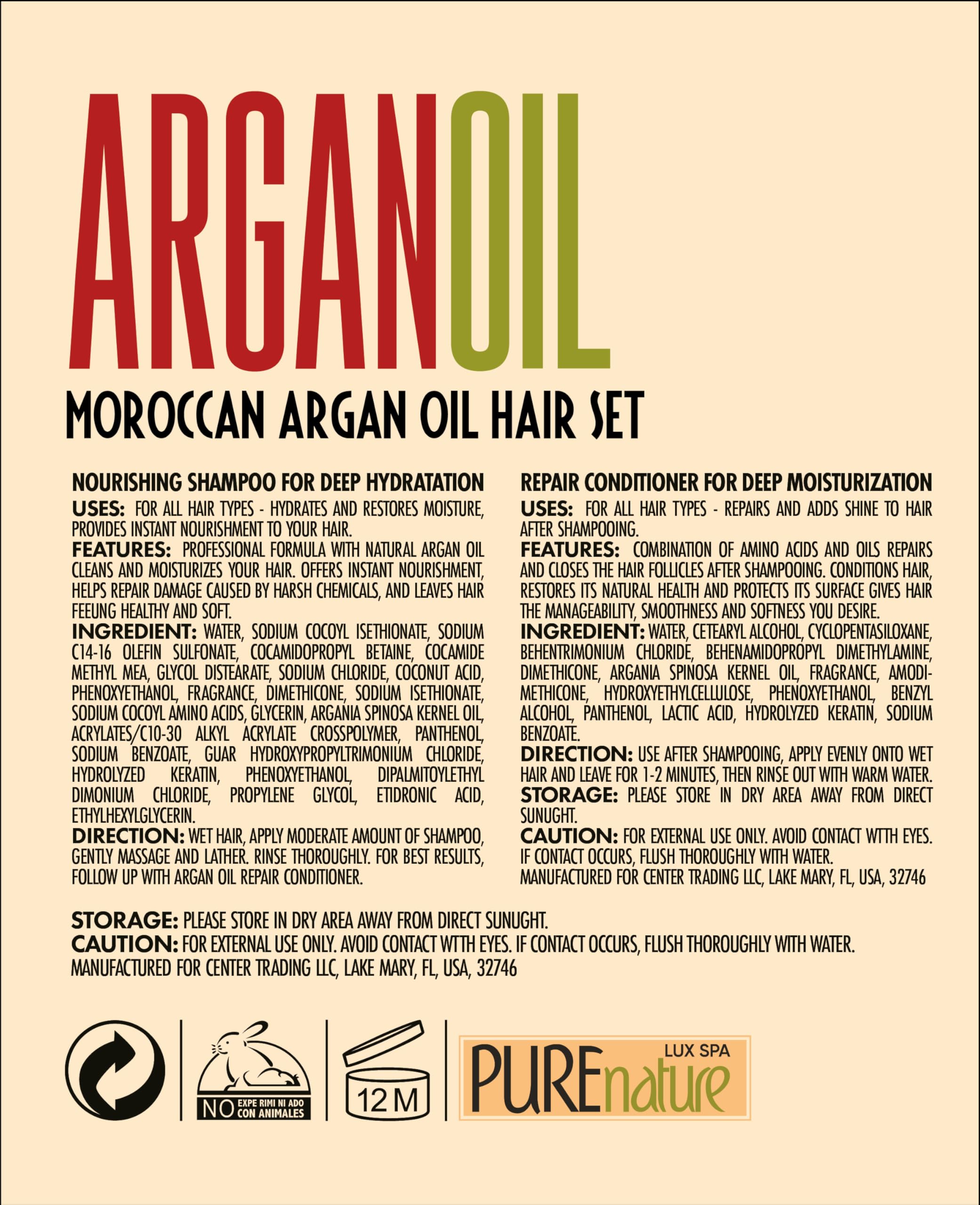 Pure Nature Lux Spa argan oil duo ready for daily use.