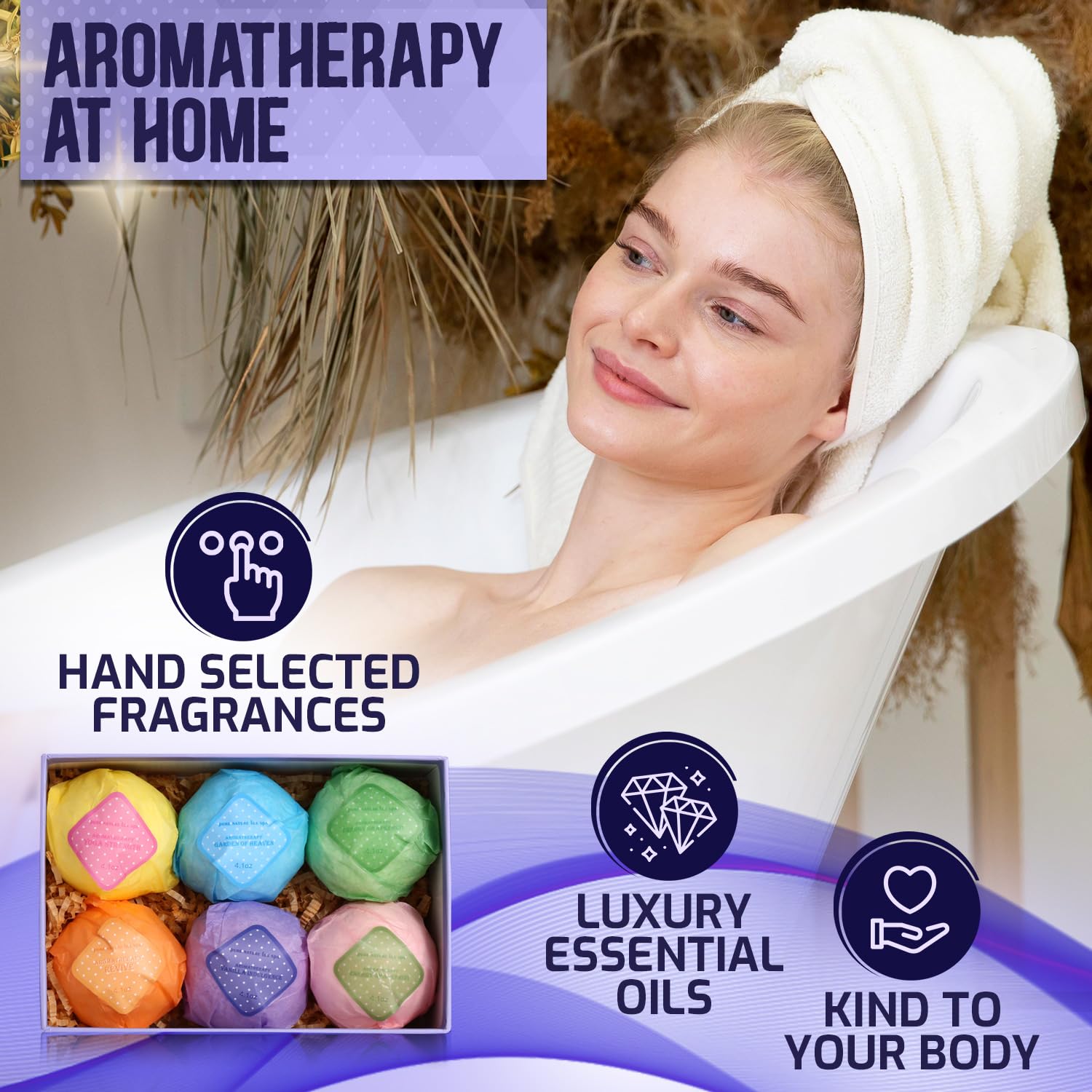 Pure Nature Lux Spa gift-packaging closeup showing present-ready set