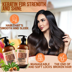 Pure Nature Lux Spa keratin conditioner tube aids detangling for easy combing on dry hair.